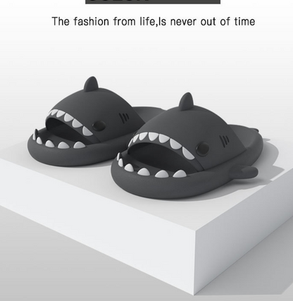 Carbon Black Shark Slippers